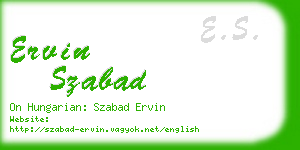 ervin szabad business card